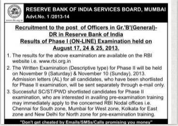 RBI Grade B Officers Phase 2 Exam